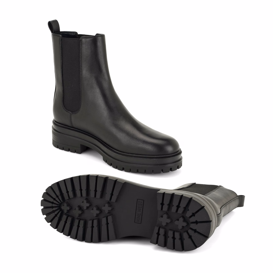Loresa Lug Sole KožNe čIzmice - Crne KožE